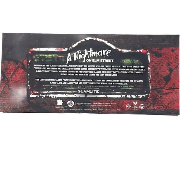 Glamlite + A Nightmare On Elm Street Freddy Krueger Eyeshadow Palette Collab NIB - Picture 4 of 9